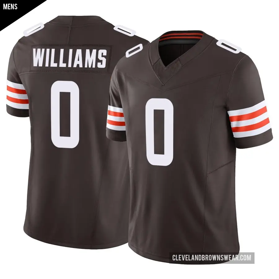 Men's Cleveland Browns ＃0 Bucky Williams Brown Limited Vapor F.U.S.E. Jersey