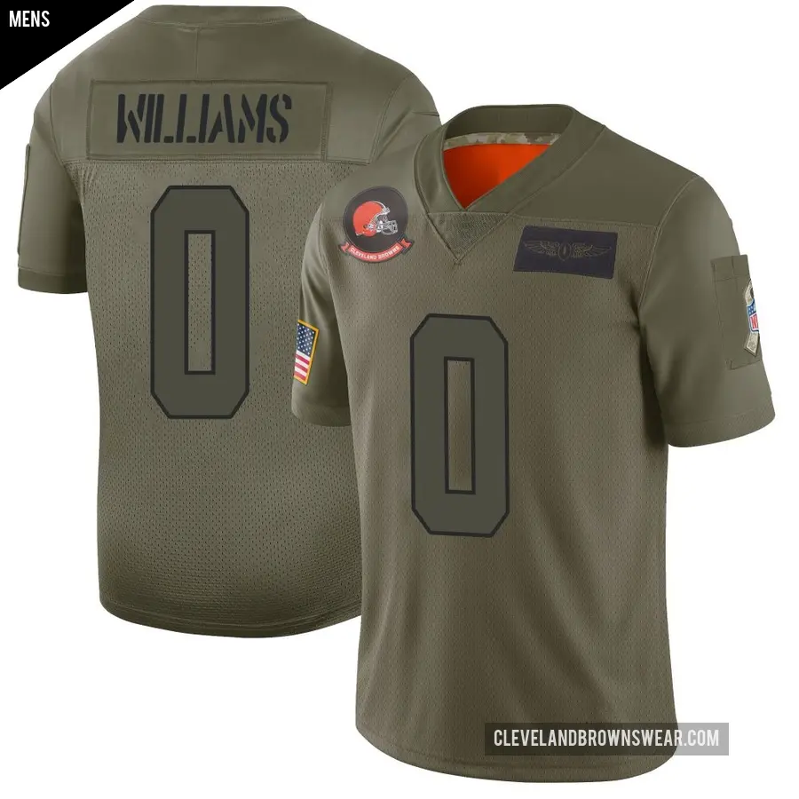 Men's Cleveland Browns ＃0 Bucky Williams Camo Limited 2019 Salute to Service Jersey
