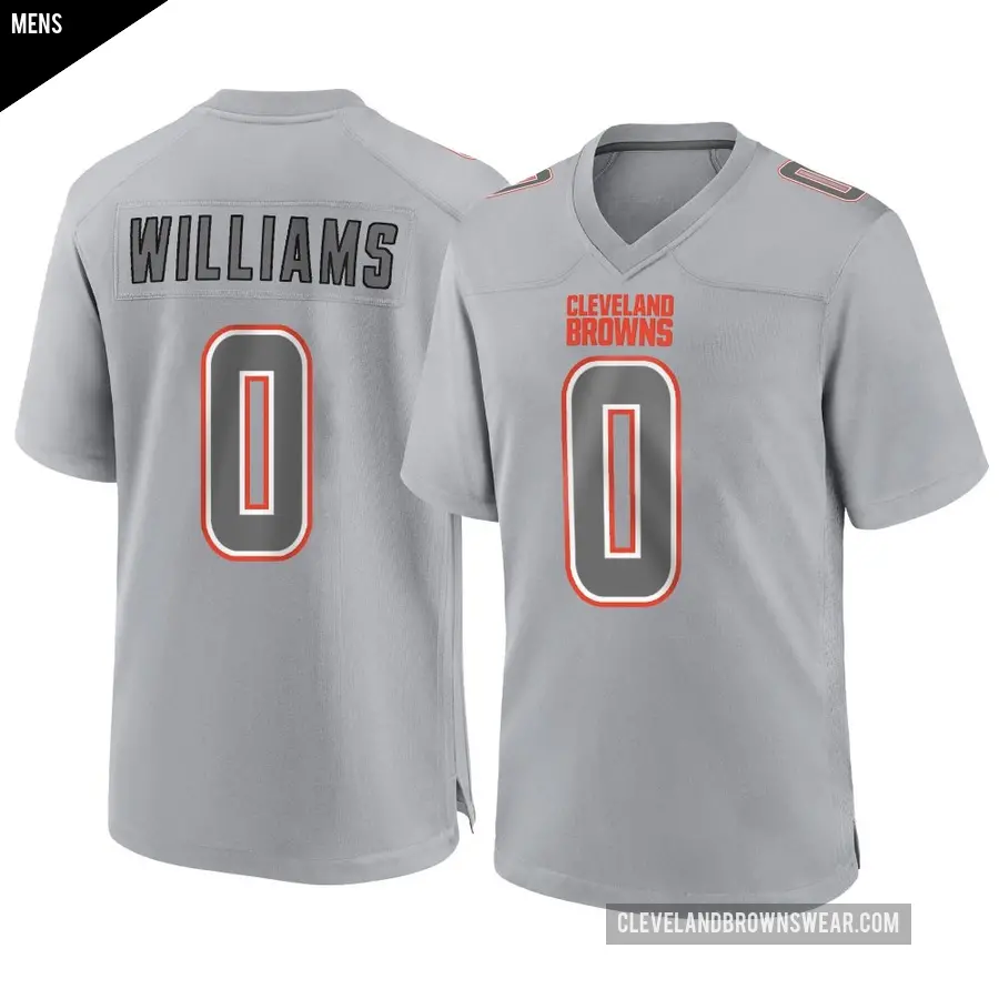 Men's Cleveland Browns ＃0 Bucky Williams Gray Game Atmosphere Fashion Jersey