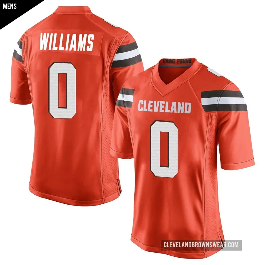 Men's Cleveland Browns ＃0 Bucky Williams Orange Game Alternate Jersey