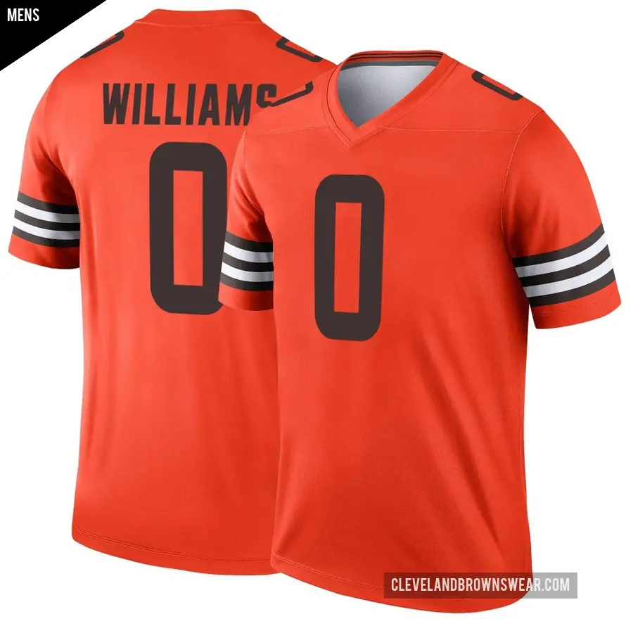Men's Cleveland Browns ＃0 Bucky Williams Orange Legend Inverted Jersey