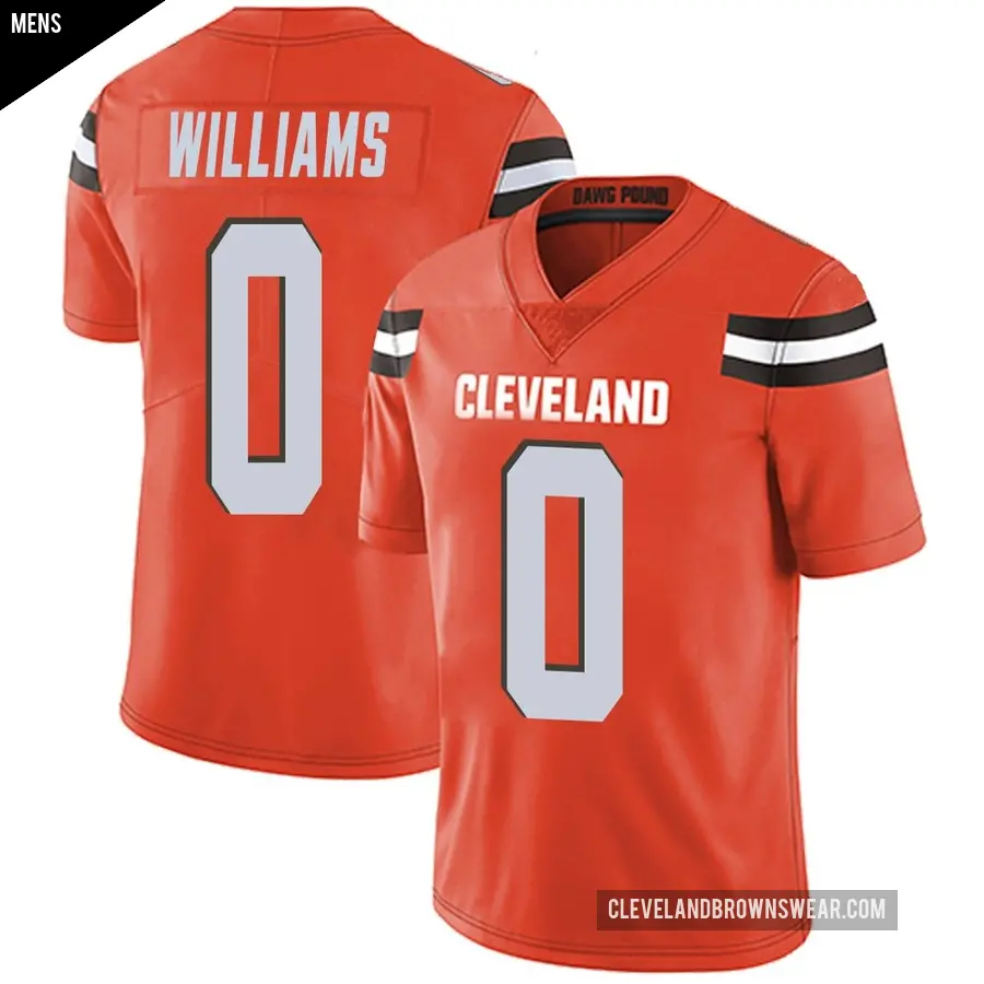 Men's Cleveland Browns ＃0 Bucky Williams Orange Limited Alternate Vapor Untouchable Jersey