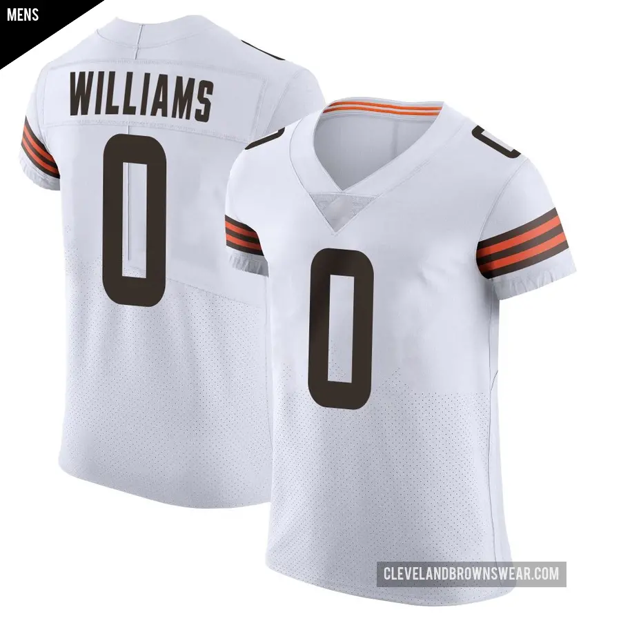 Men's Cleveland Browns ＃0 Bucky Williams White Elite Vapor Jersey