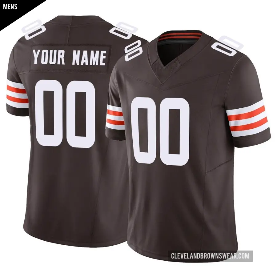 Men's Cleveland Browns ＃00 Custom Brown Limited Vapor F.U.S.E. Jersey