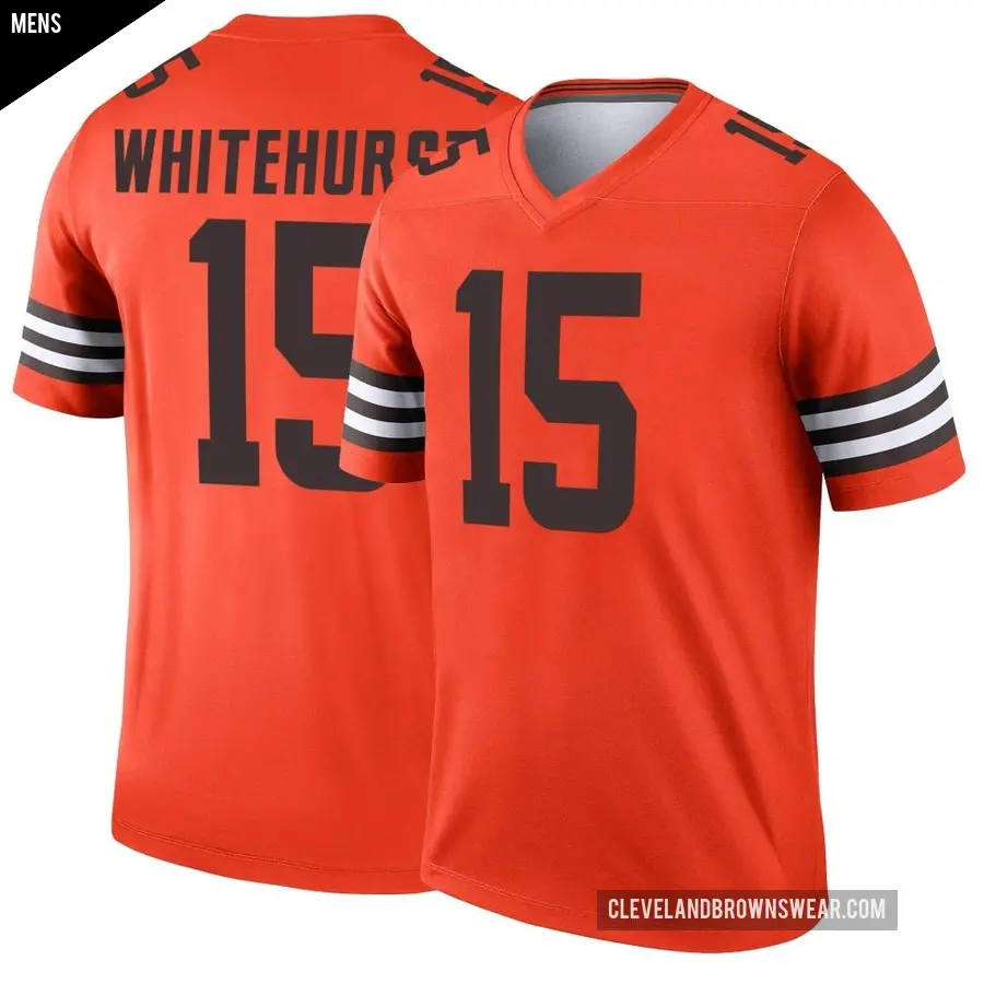 Men's Cleveland Browns ＃15 Charlie Whitehurst Orange Legend Inverted Jersey