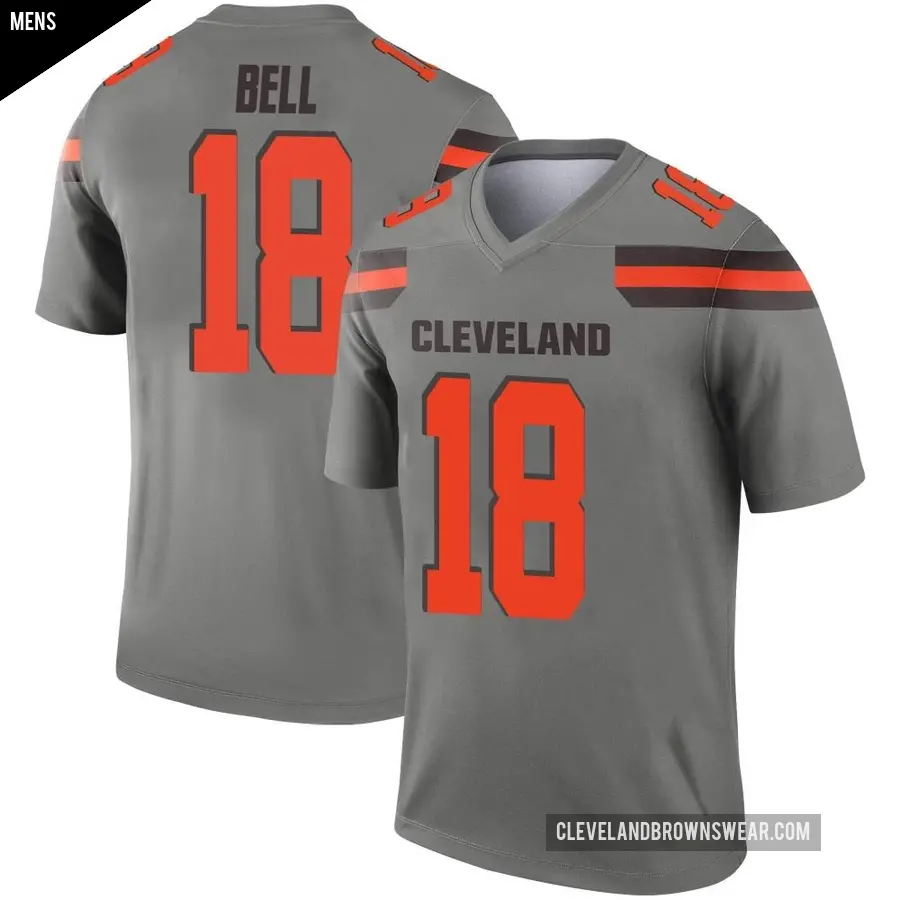 Men's Cleveland Browns ＃18 David Bell Legend Inverted Silver Jersey