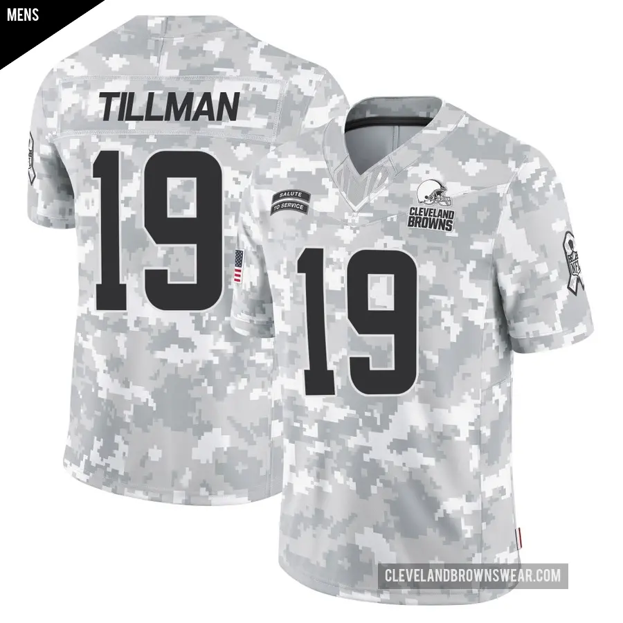 Men's Cleveland Browns ＃19 Cedric Tillman Arctic Camo Limited 2024 Salute to Service Jersey