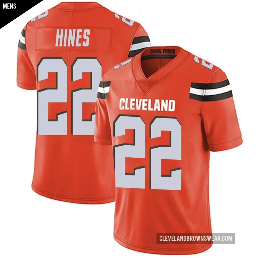 Men's Cleveland Browns ＃22 Nyheim Hines Orange Limited Alternate Vapor Untouchable Jersey