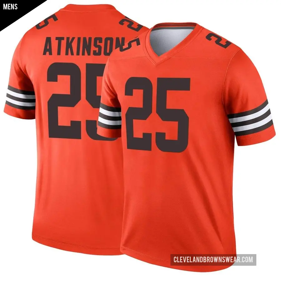Men's Cleveland Browns ＃25 George Atkinson Orange Legend Inverted Jersey