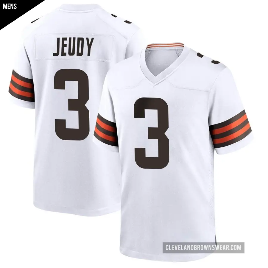 Men's Cleveland Browns ＃3 Jerry Jeudy White Game Jersey