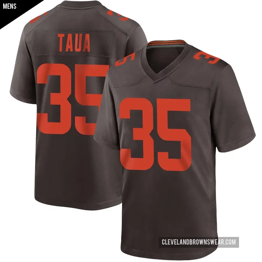 Men's Cleveland Browns ＃35 Toa Taua Brown Game Alternate Jersey