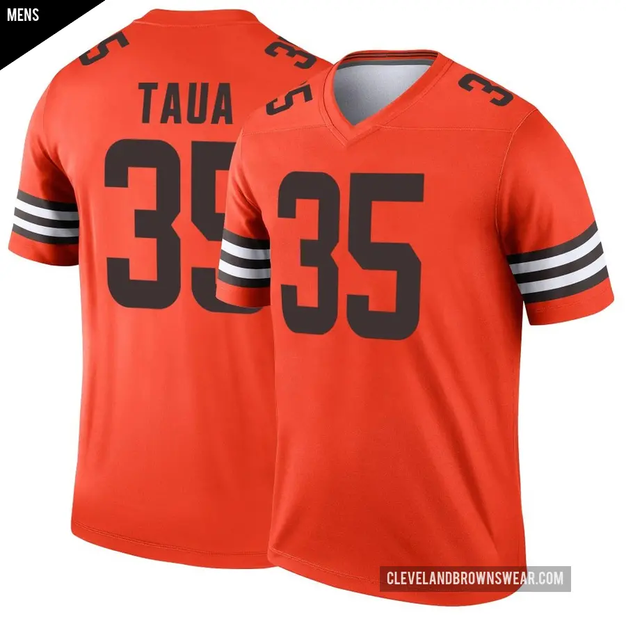 Men's Cleveland Browns ＃35 Toa Taua Orange Legend Inverted Jersey