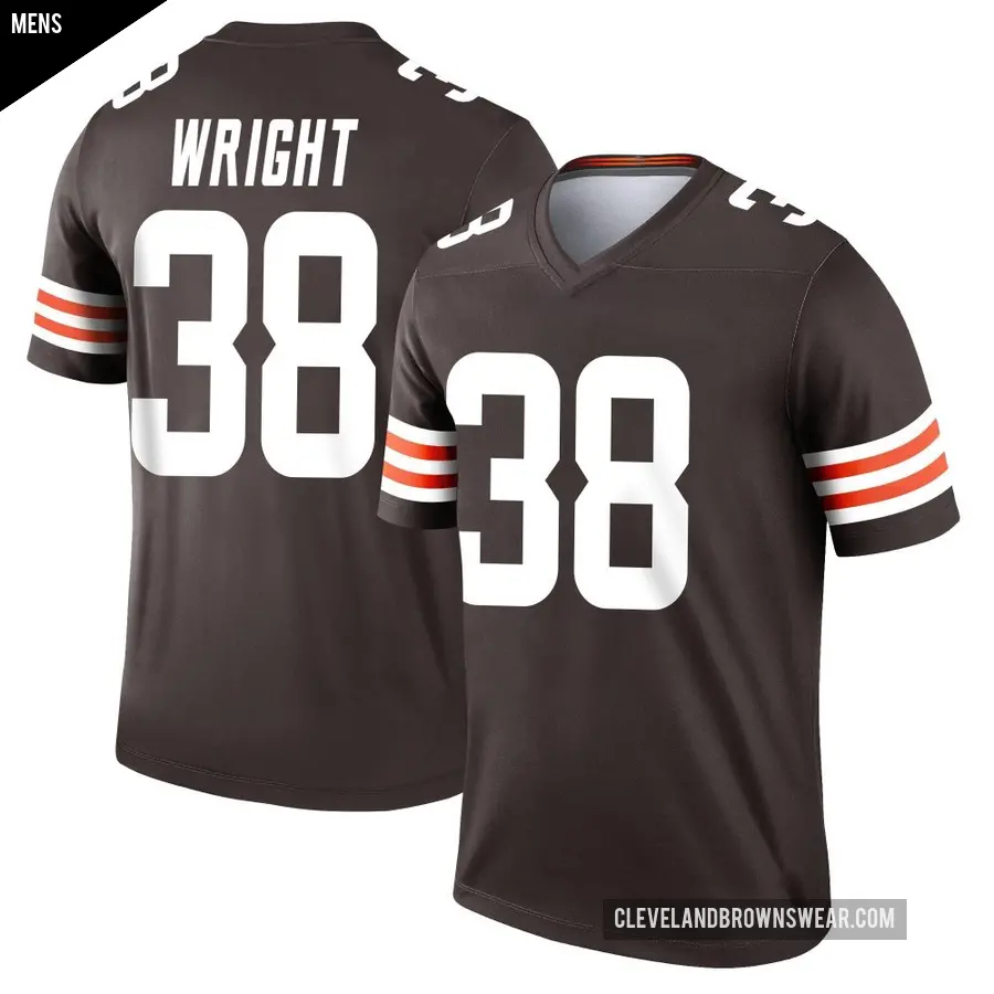 Men's Cleveland Browns ＃38 Winston Wright Brown Legend Jersey