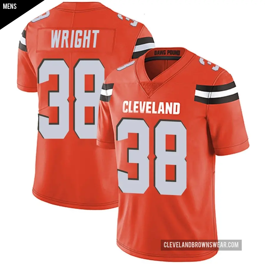 Men's Cleveland Browns ＃38 Winston Wright Orange Limited Alternate Vapor Untouchable Jersey