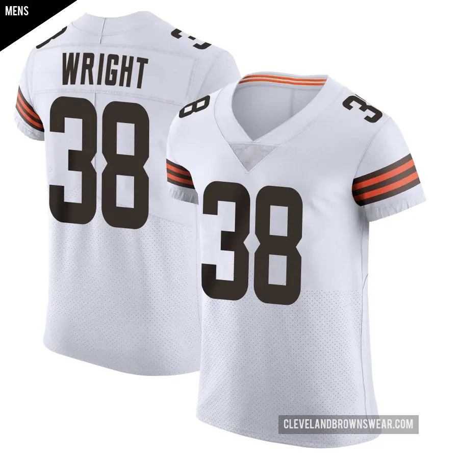 Men's Cleveland Browns ＃38 Winston Wright White Elite Vapor Jersey