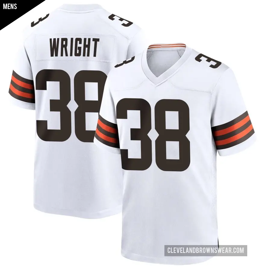 Men's Cleveland Browns ＃38 Winston Wright White Game Jersey