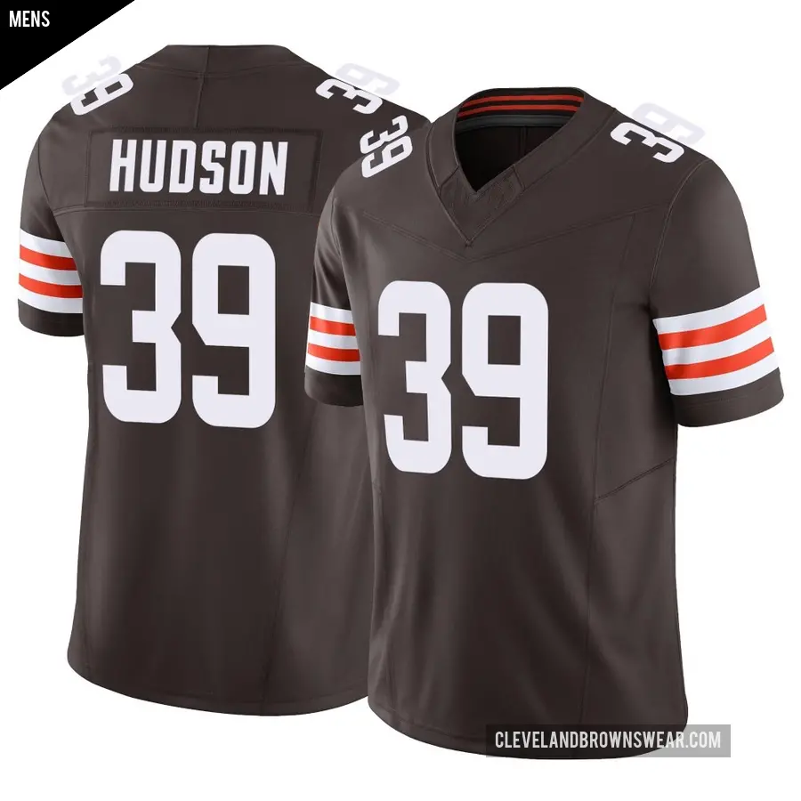 Men's Cleveland Browns ＃39 Khaleke Hudson Brown Limited Vapor F.U.S.E. Jersey
