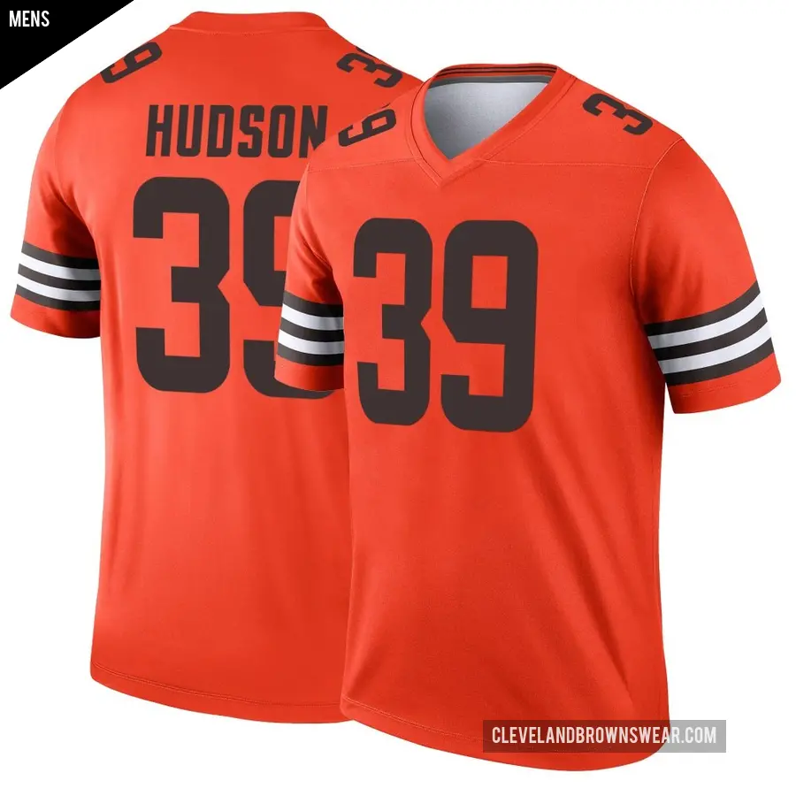 Men's Cleveland Browns ＃39 Khaleke Hudson Orange Legend Inverted Jersey
