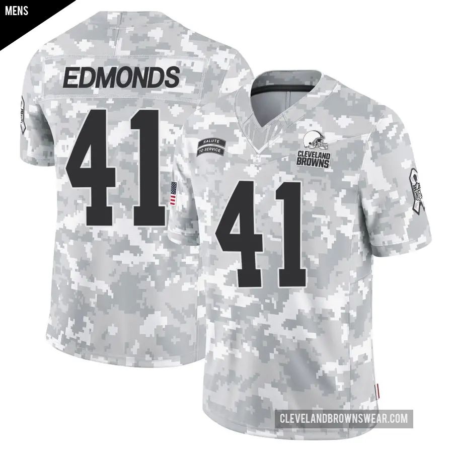 Men's Cleveland Browns ＃41 Christopher Edmonds Arctic Camo Limited 2024 Salute to Service Jersey