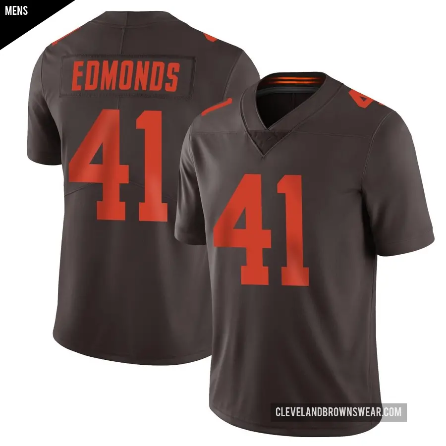 Men's Cleveland Browns ＃41 Christopher Edmonds Brown Limited Vapor Alternate Jersey