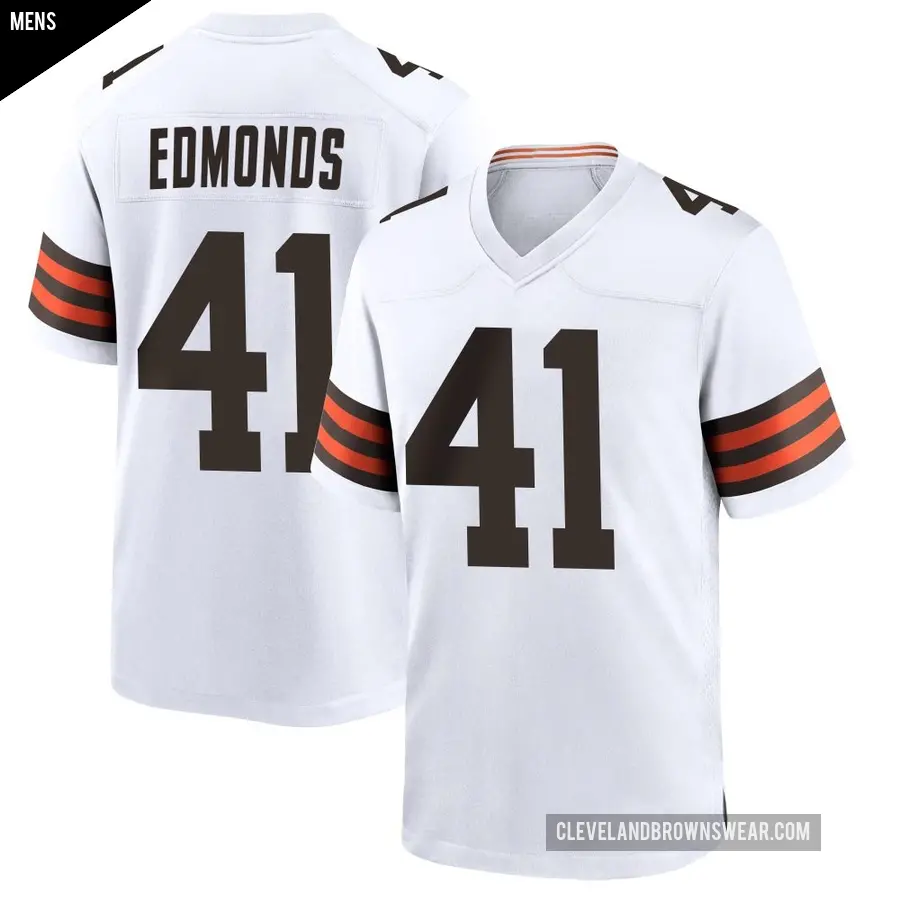 Men's Cleveland Browns ＃41 Christopher Edmonds White Game Jersey