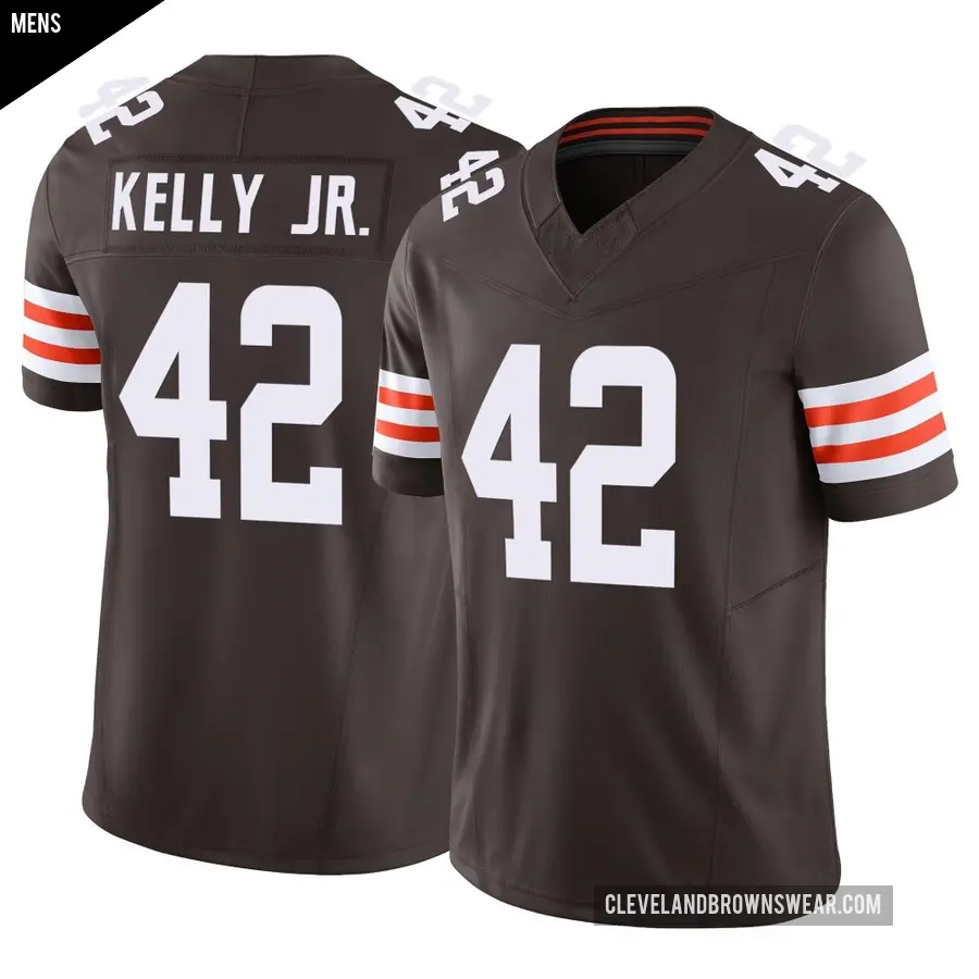 Men's Cleveland Browns ＃42 John Kelly Jr. Brown Limited Vapor F.U.S.E. Jersey