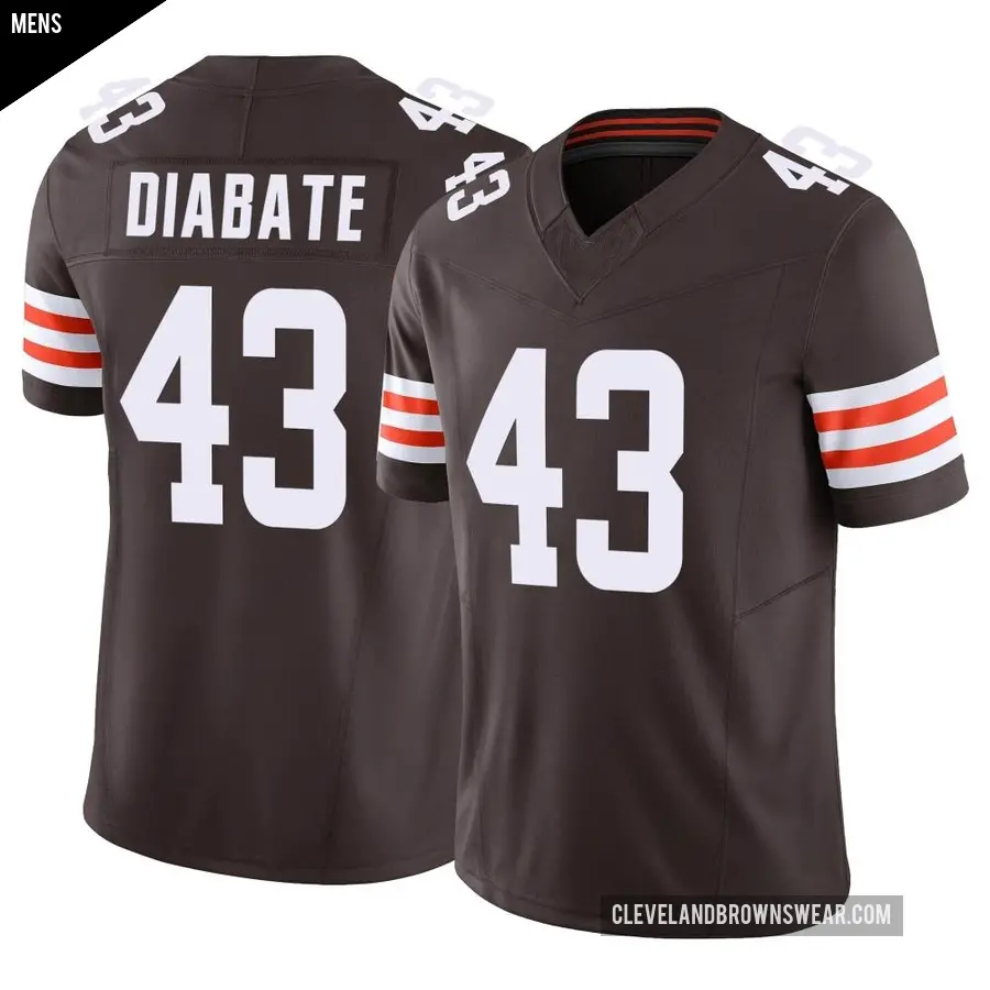 Men's Cleveland Browns ＃43 Mohamoud Diabate Brown Limited Vapor F.U.S.E. Jersey