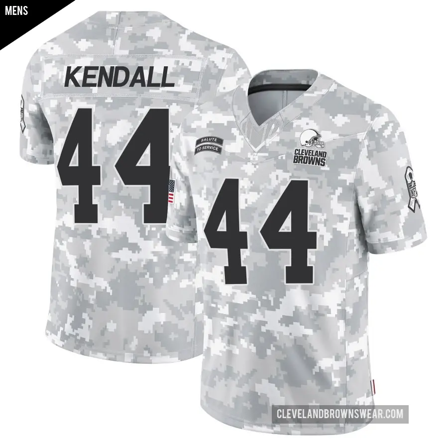 Men's Cleveland Browns ＃44 Anthony Kendall Arctic Camo Limited 2024 Salute to Service Jersey