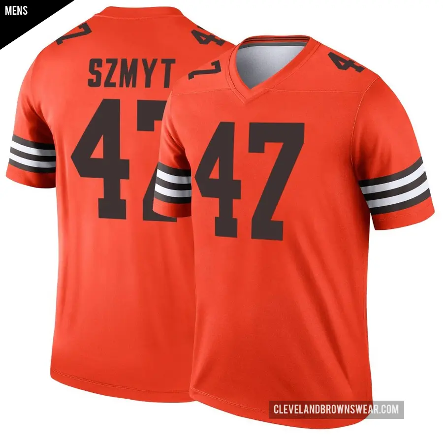 Men's Cleveland Browns ＃47 Andre Szmyt Orange Legend Inverted Jersey