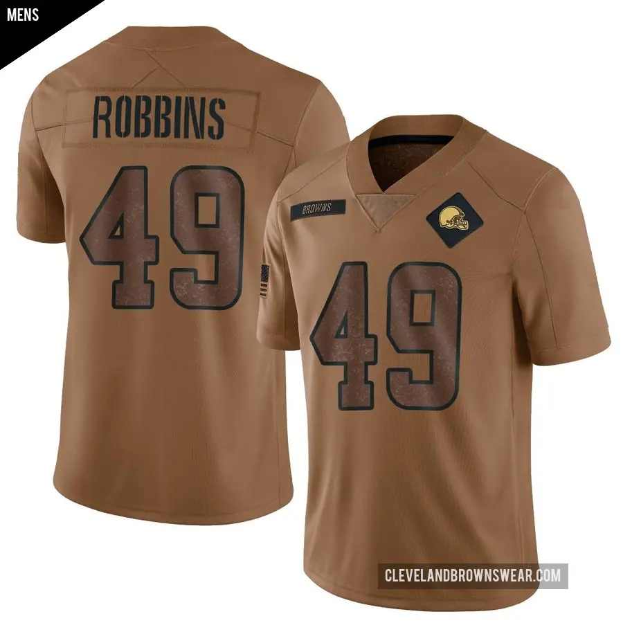 Men's Cleveland Browns ＃49 Aidan Robbins Brown Limited 2023 Salute To Service Jersey
