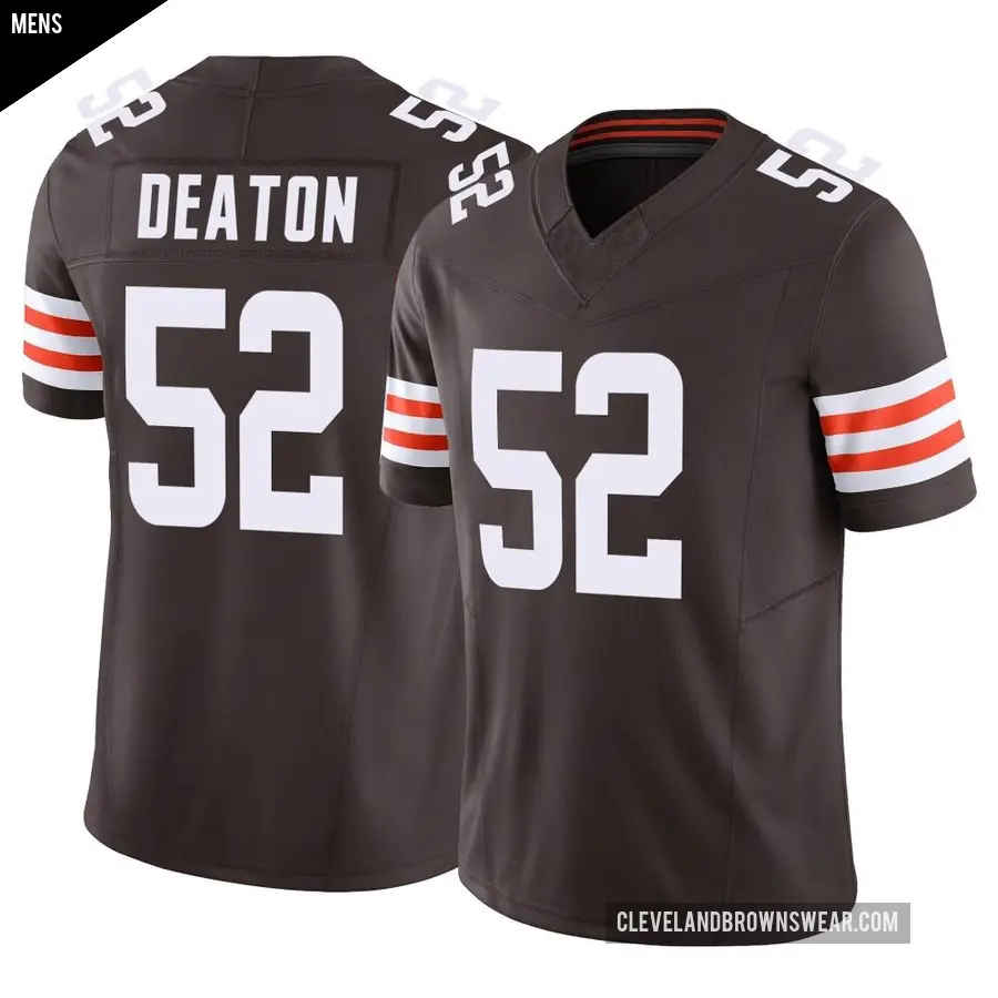 Men's Cleveland Browns ＃52 Dawson Deaton Brown Limited Vapor F.U.S.E. Jersey
