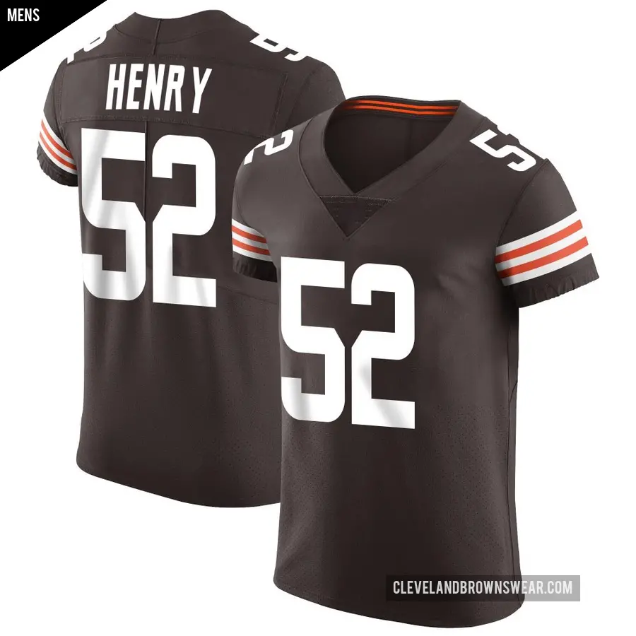 Men's Cleveland Browns ＃52 KJ Henry Brown Elite Vapor Jersey