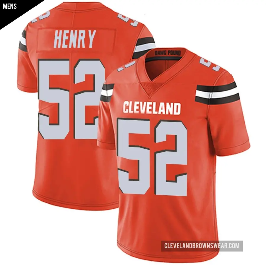Men's Cleveland Browns ＃52 KJ Henry Orange Limited Alternate Vapor Untouchable Jersey