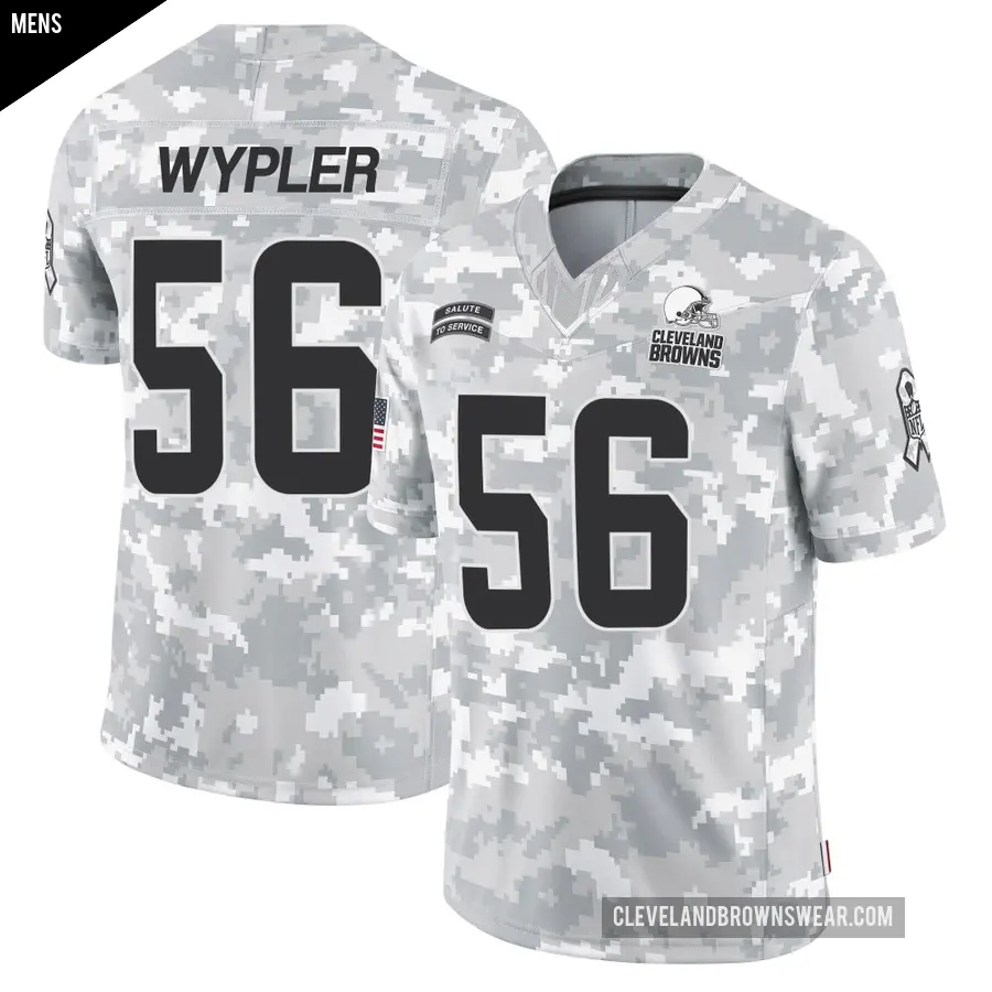 Men's Cleveland Browns ＃56 Luke Wypler Arctic Camo Limited 2024 Salute to Service Jersey