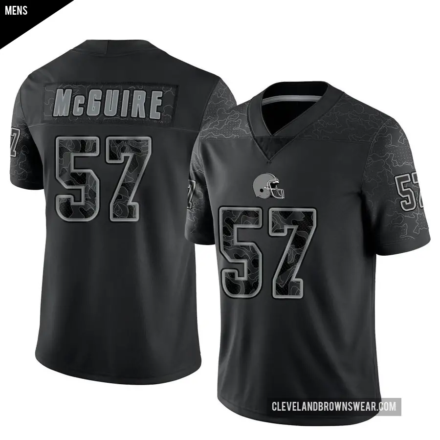 Men's Cleveland Browns ＃57 Isaiah McGuire Black Limited Reflective Jersey