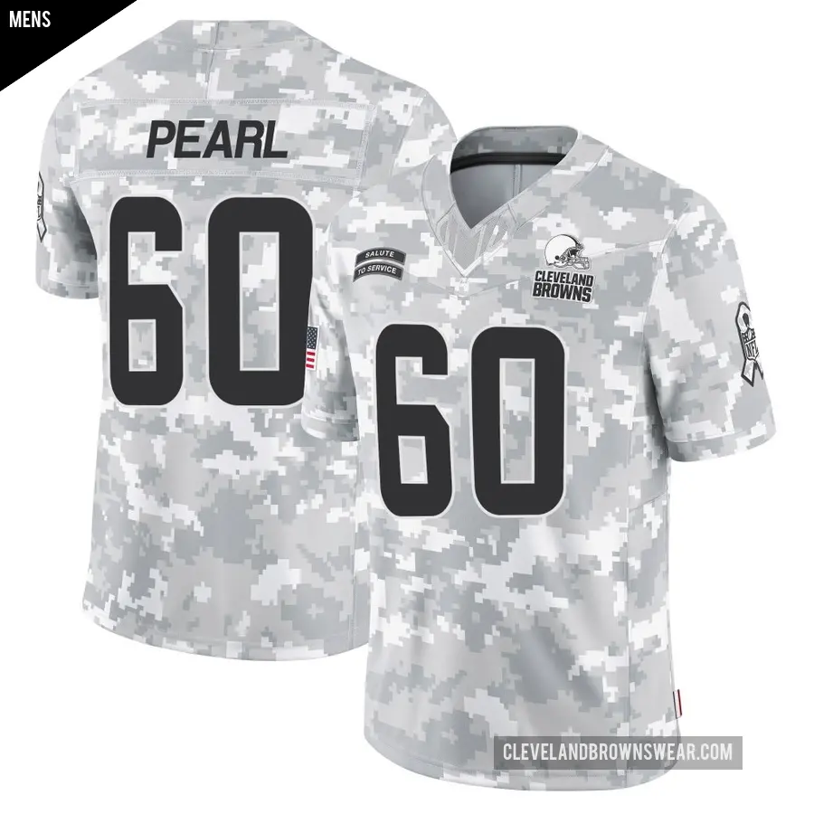 Men's Cleveland Browns ＃60 Julian Pearl Arctic Camo Limited 2024 Salute to Service Jersey