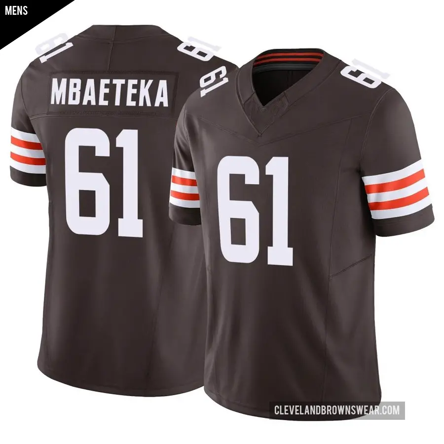 Men's Cleveland Browns ＃61 Roy Mbaeteka Brown Limited Vapor F.U.S.E. Jersey