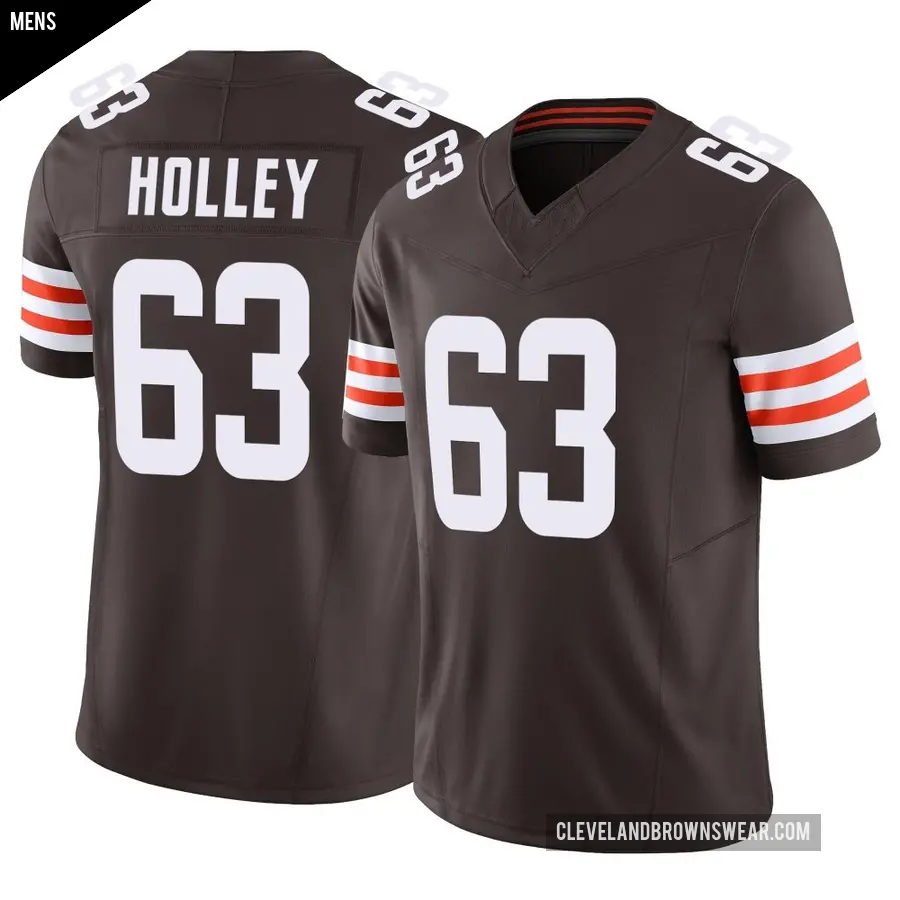 Men's Cleveland Browns ＃63 Ralph Holley Brown Limited Vapor F.U.S.E. Jersey