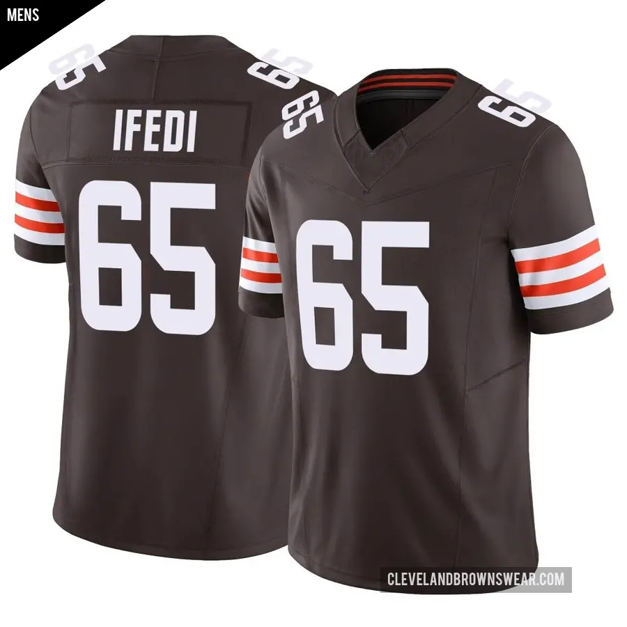 Men's Cleveland Browns ＃65 Germain Ifedi Brown Limited Vapor F.U.S.E. Jersey