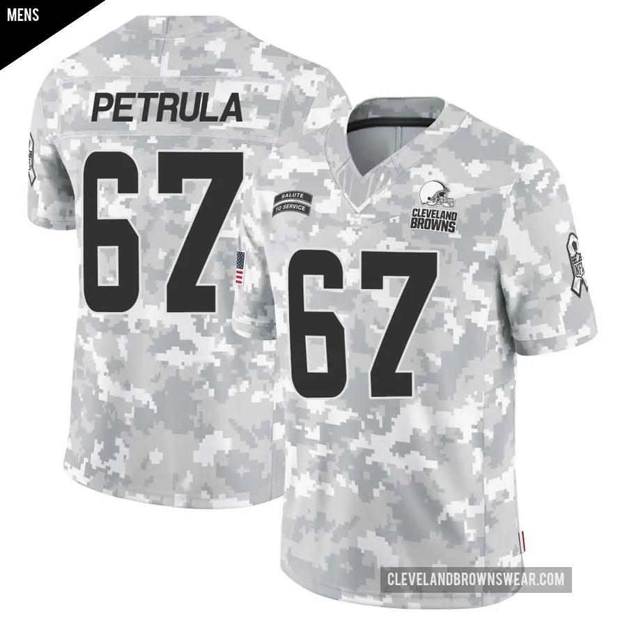 Men's Cleveland Browns ＃67 Ben Petrula Arctic Camo Limited 2024 Salute to Service Jersey