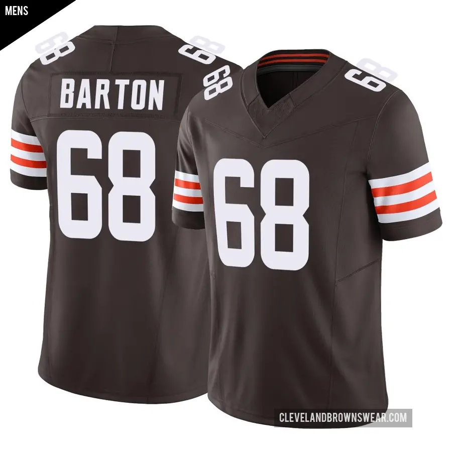 Men's Cleveland Browns ＃68 Jackson Barton Brown Limited Vapor F.U.S.E. Jersey