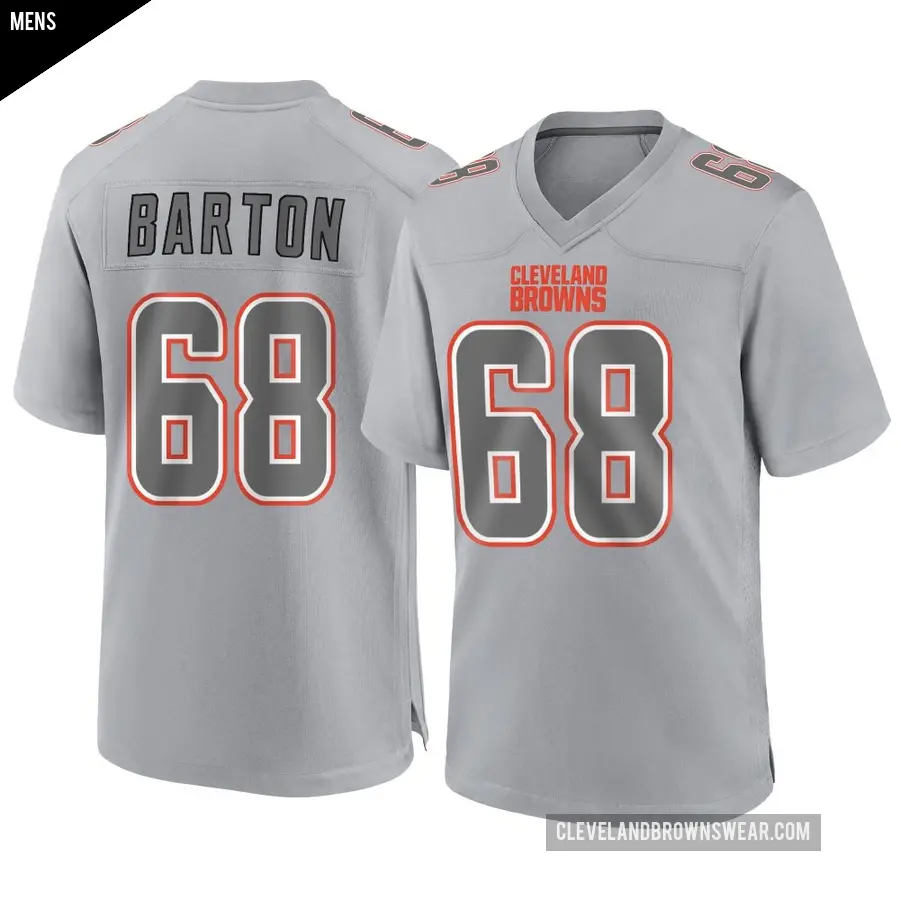 Men's Cleveland Browns ＃68 Jackson Barton Gray Game Atmosphere Fashion Jersey