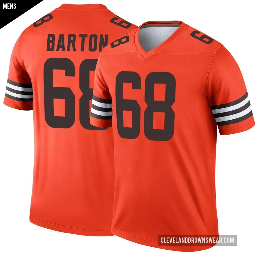 Men's Cleveland Browns ＃68 Jackson Barton Orange Legend Inverted Jersey