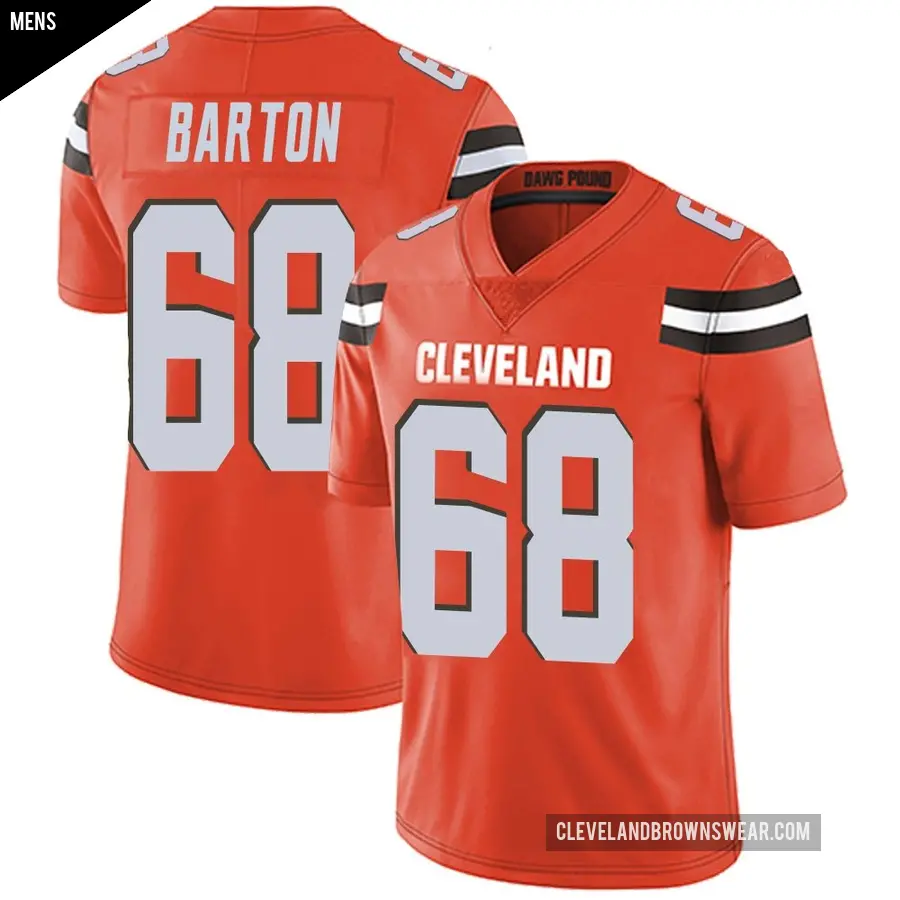 Men's Cleveland Browns ＃68 Jackson Barton Orange Limited Alternate Vapor Untouchable Jersey