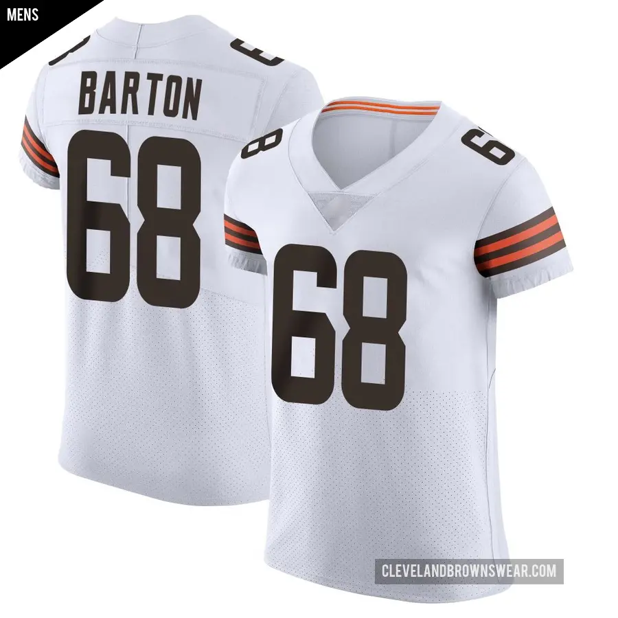 Men's Cleveland Browns ＃68 Jackson Barton White Elite Vapor Jersey