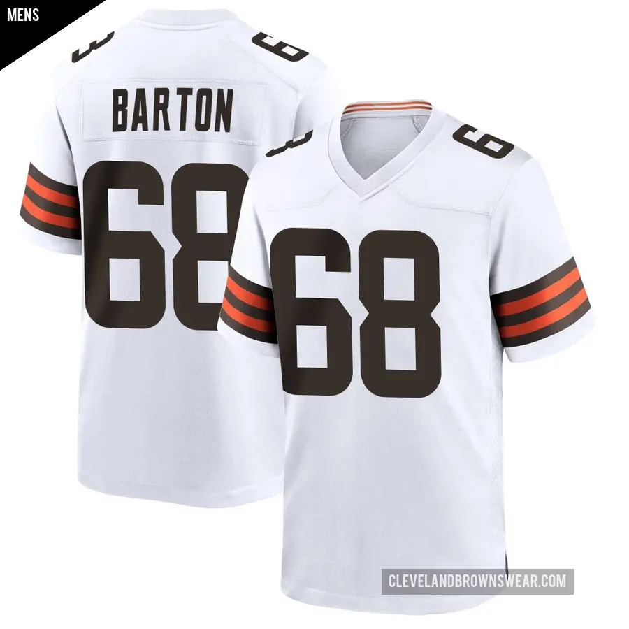 Men's Cleveland Browns ＃68 Jackson Barton White Game Jersey