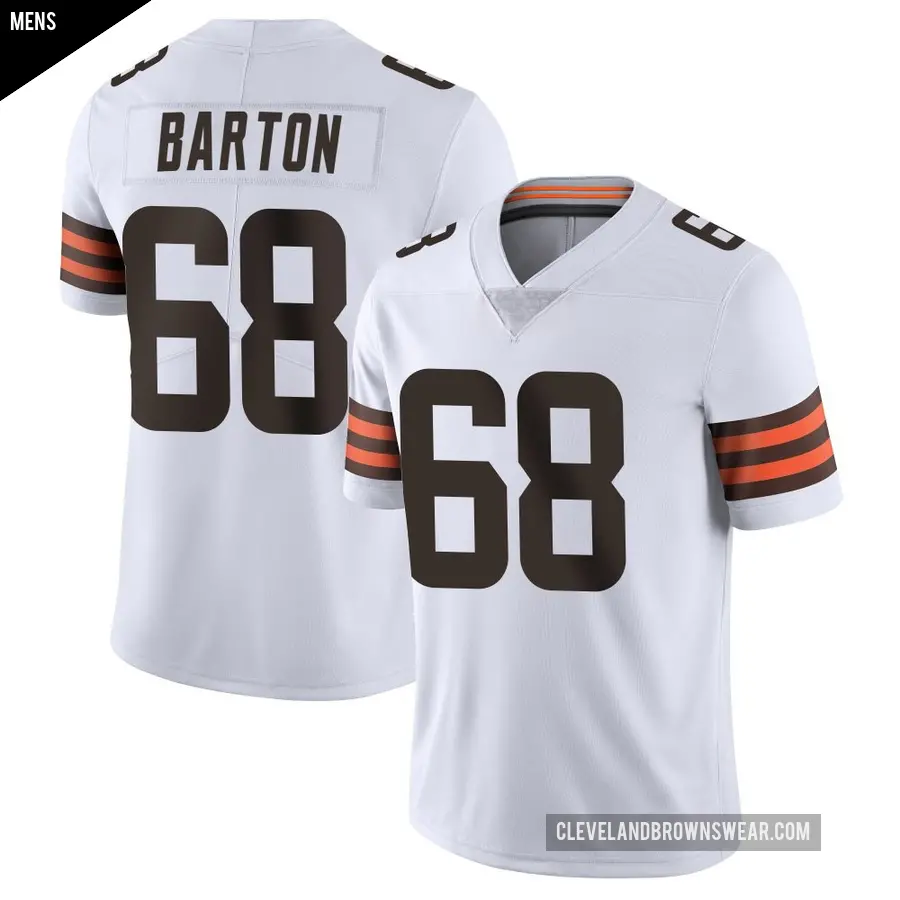 Men's Cleveland Browns ＃68 Jackson Barton White Limited Vapor Untouchable Jersey