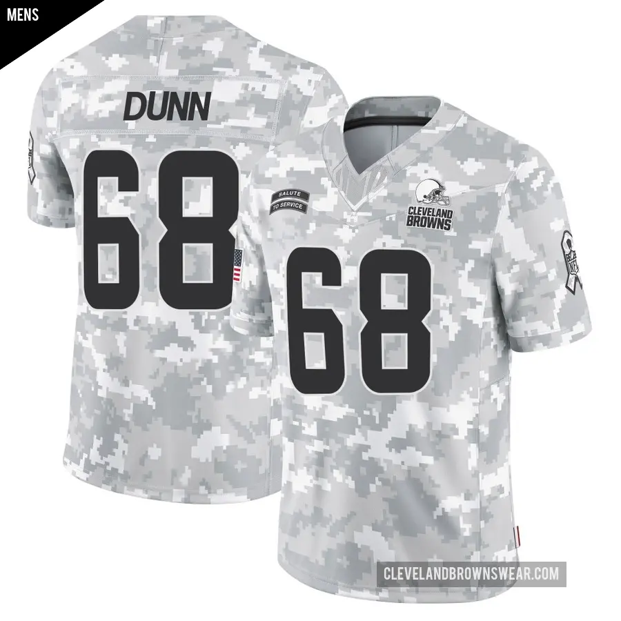 Men's Cleveland Browns ＃68 Michael Dunn Arctic Camo Limited 2024 Salute to Service Jersey