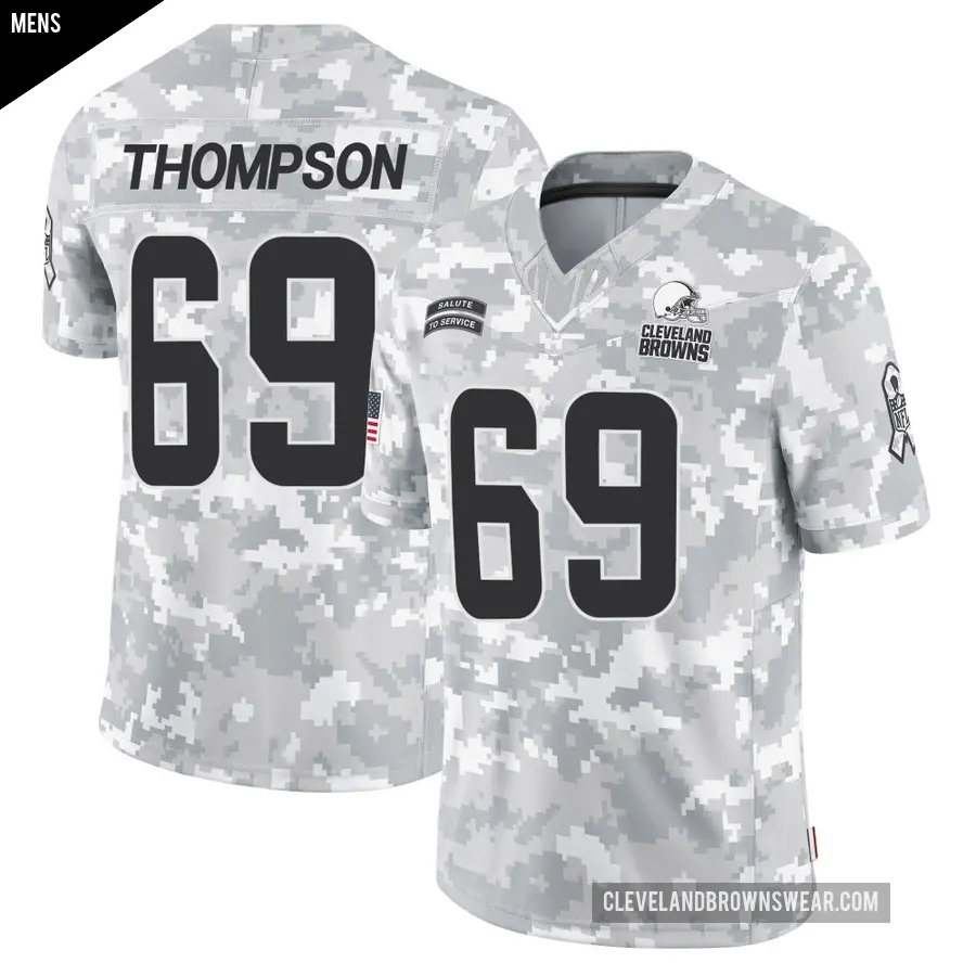 Men's Cleveland Browns ＃69 Lorenzo Thompson Arctic Camo Limited 2024 Salute to Service Jersey
