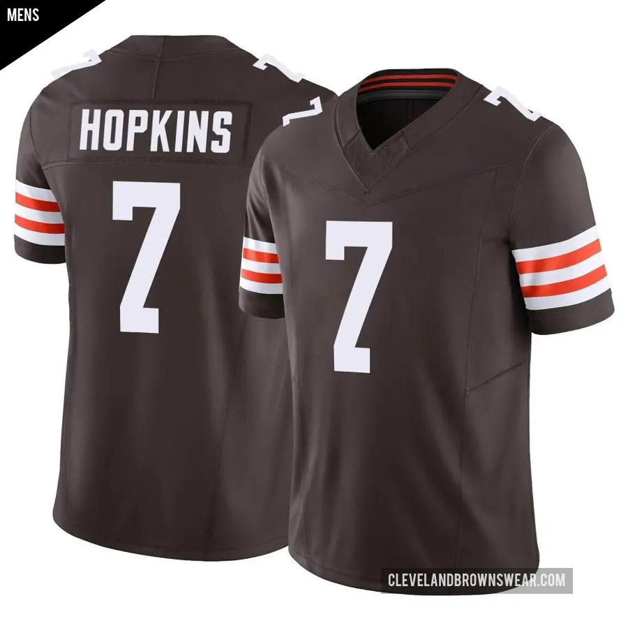 Men's Cleveland Browns ＃7 Dustin Hopkins Brown Limited Vapor F.U.S.E. Jersey
